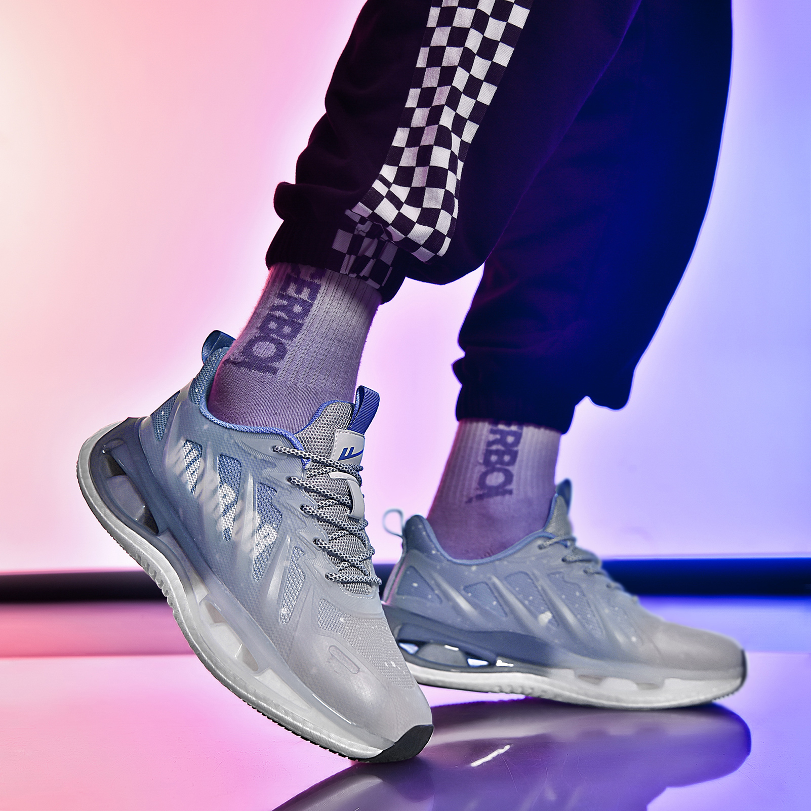 Warrior Running Shoes Low 'Blue Orange Grey' 圖 7