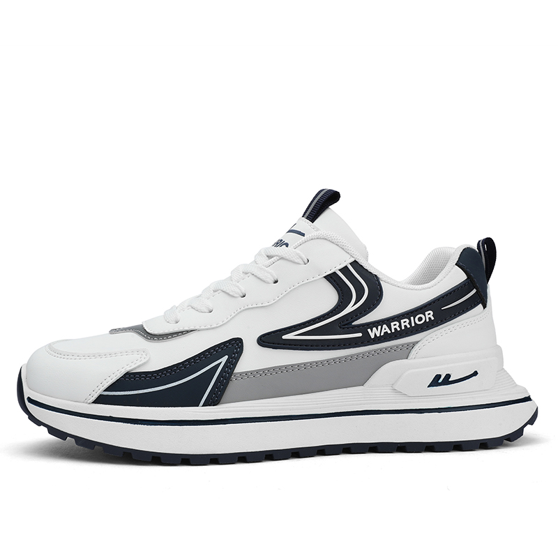 Warrior Simple Comfort Dad Shoes White Blue - Low-Top, Thick Sole, Non-Slip. WXP(WZ)-089601