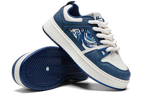 Scarpe Warrior Skate ''Beige Blu Scuro'' WXY-G149L 4
