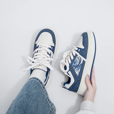 Scarpe Warrior Skate ''Beige Blu Scuro'' WXY-G149L 9