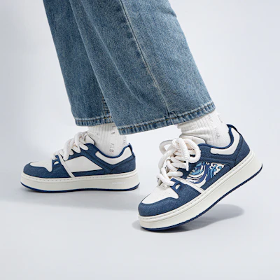 Scarpe Warrior Skate ''Beige Blu Scuro'' WXY-G149L 10