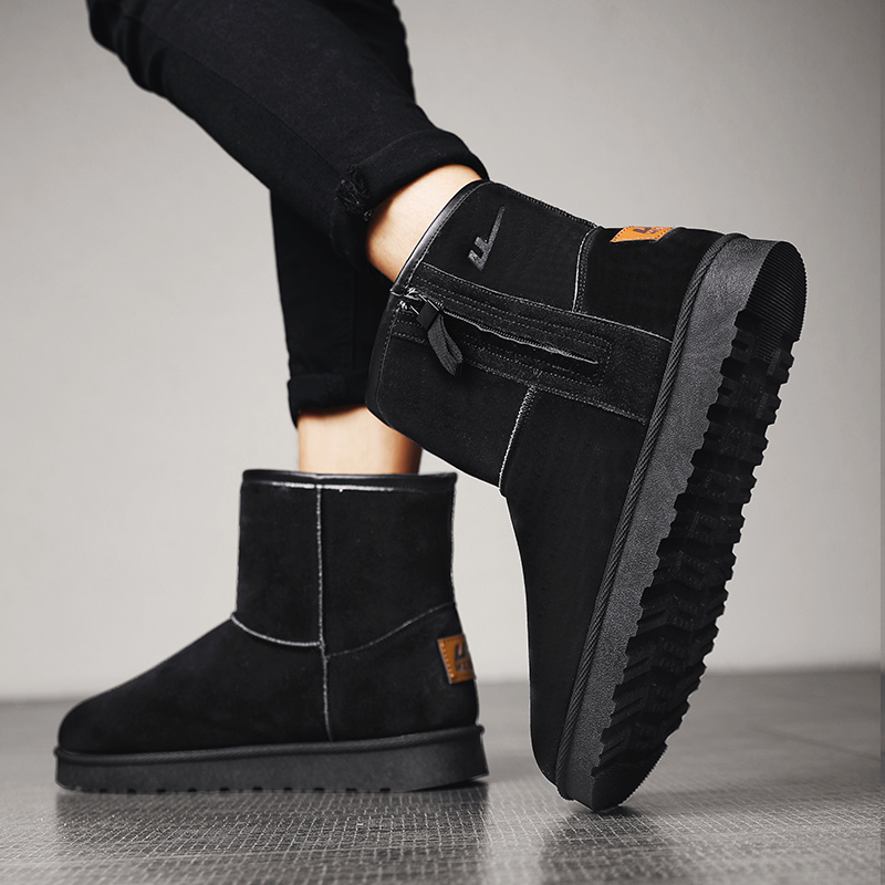 Lookbook 回力戰士 加絨保暖耐磨 舒適休閒 戶外 中筒雪地靴 男款 黑色