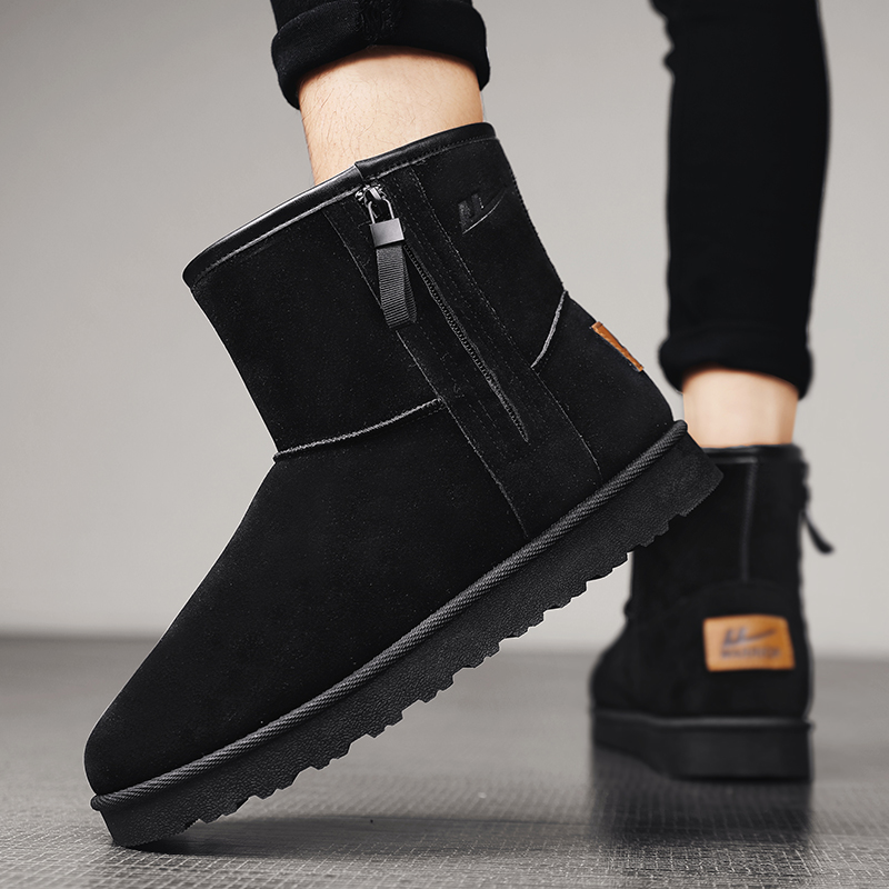 Shop 回力戰士 加絨保暖耐磨 舒適休閒 戶外 中筒雪地靴 男款 黑色