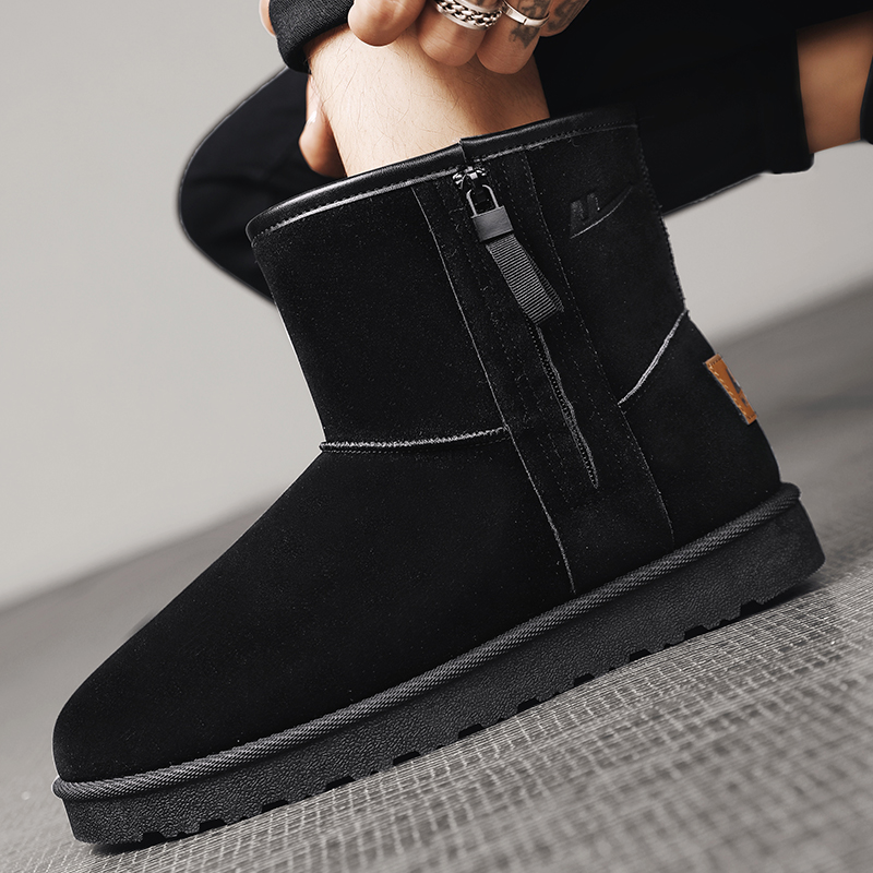 Details for 回力戰士 加絨保暖耐磨 舒適休閒 戶外 中筒雪地靴 男款 黑色