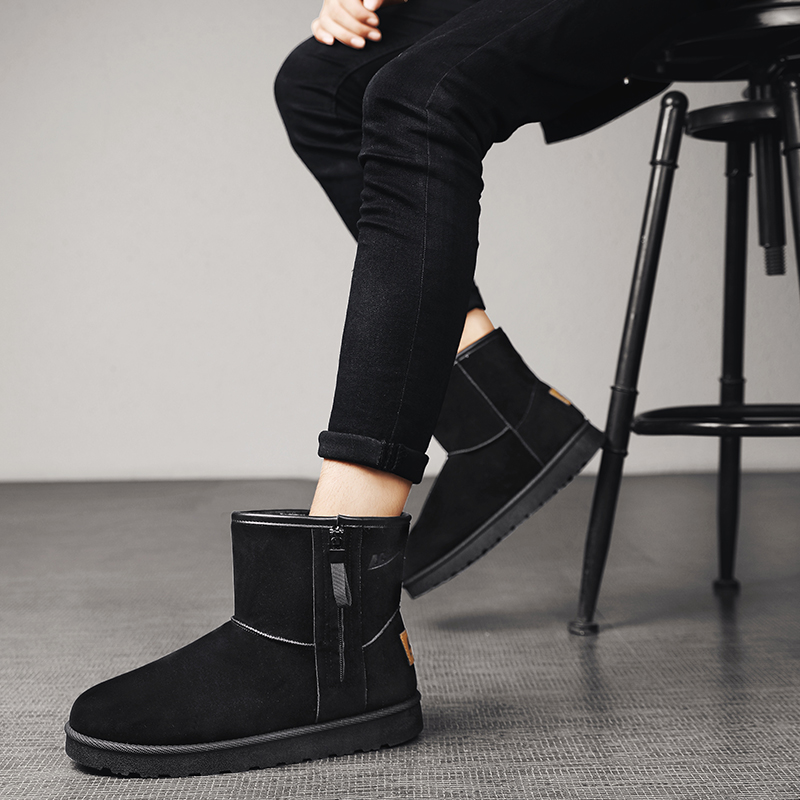 Sizing 回力戰士 加絨保暖耐磨 舒適休閒 戶外 中筒雪地靴 男款 黑色