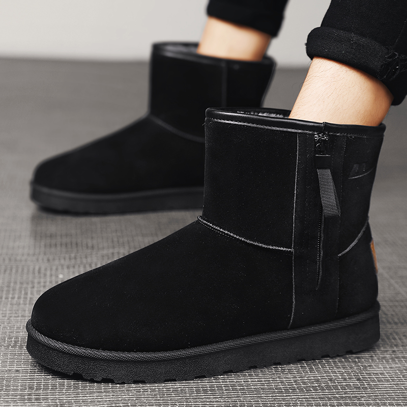 Cheap 回力戰士 加絨保暖耐磨 舒適休閒 戶外 中筒雪地靴 男款 黑色