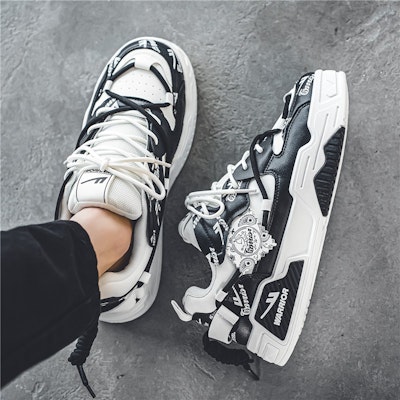 Guerrero Estilo Callejero 'Impresión Blanco y Negro' 'Zapatilla Bread' WXY-F495C02 3