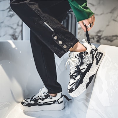 Guerrero Estilo Callejero 'Impresión Blanco y Negro' 'Zapatilla Bread' WXY-F495C02 9