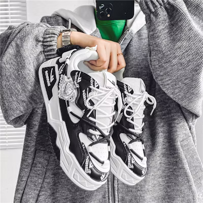 Guerrero Estilo Callejero 'Impresión Blanco y Negro' 'Zapatilla Bread' WXY-F495C02 1