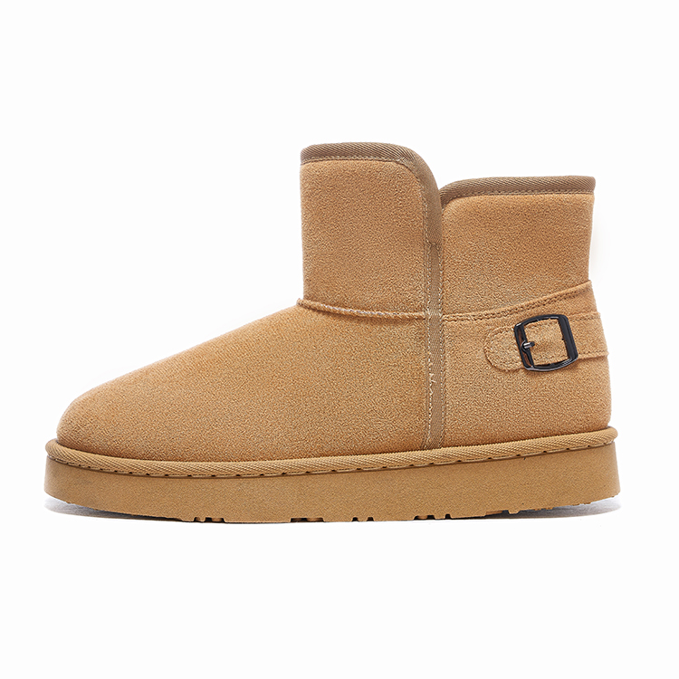 Warrior Warm Lined Waterproof Slip-Resistant Short Snow Boots Khaki Mens Winter WBN(JS)-1052 Khaki Color 01