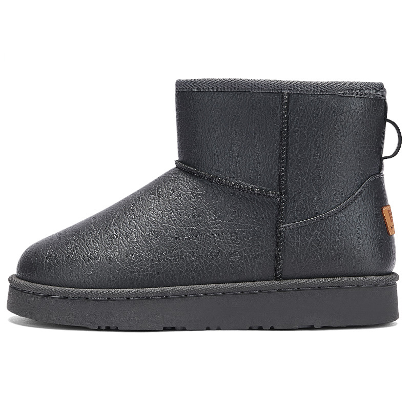 Warrior Waterproof Anti-Slip Short Grey Winter Snow Boots Lined for Warmth W1632GREY