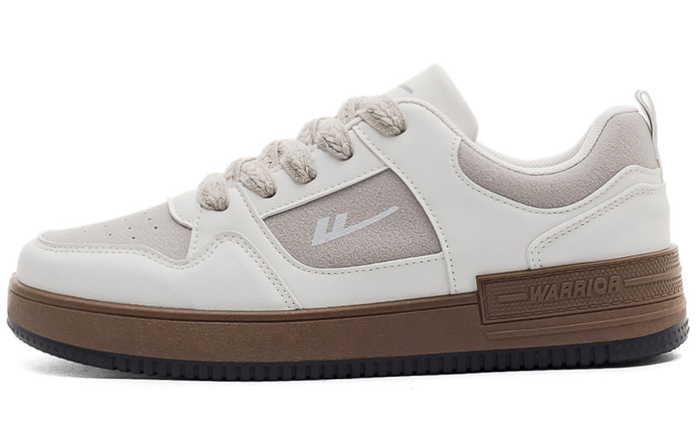 Warrior Wing Series Retro Low-Top Sneakers White/Grey Lightweight Casual Shoes WXY(S)-2182M