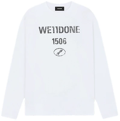 WE11DONE 1506 Kaos Lengan Panjang Vintage Logo Putih Unisex Casual WD-TT1-25-768-U-WH Buy WE11DONE 1506 Kaos Lengan Panjang Vintage Logo Putih Unisex Casual WD-TT1-25-768-U-WH