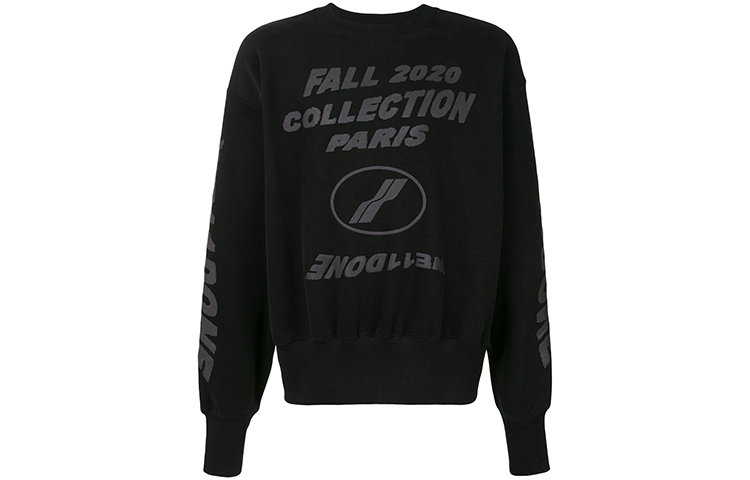 WE11DONE 3D Logo Fleece Sweatshirt Unisex Black WD-TS8-20-100-U-BK