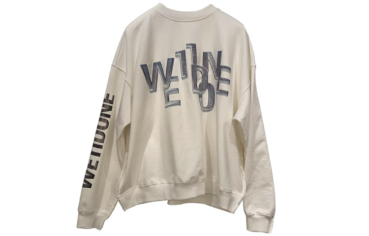 WE11DONE 3D Logo Pullover Long Sleeve Sweatshirt Unisex White WD-SS7-20-067-U-WH