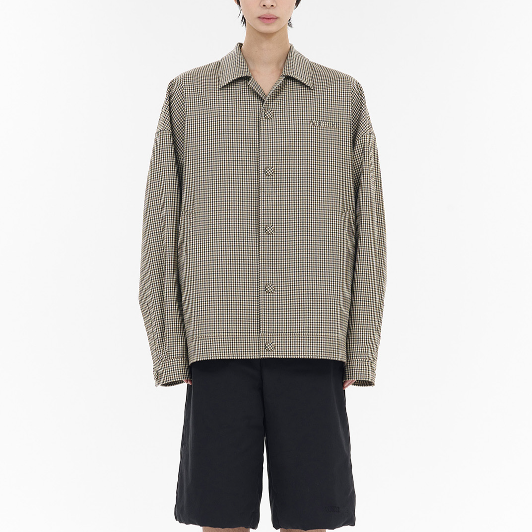 WE11DONE  Beige Long Sleeve Cotton Jacket with Tonal Logo Patch. WD-JK2-24-075-M-BG 圖 4