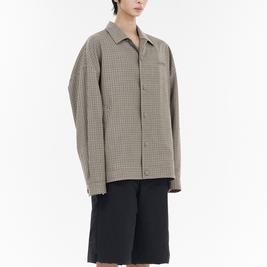 WE11DONE  Beige Long Sleeve Cotton Jacket with Tonal Logo Patch. WD-JK2-24-075-M-BG 圖 6