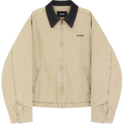 WE11DONE 米色拼接翻领拉链长袖牛仔夹克 WD-JP2-24-036-U-BG Buy WE11DONE 米色拼接翻领拉链长袖牛仔夹克 WD-JP2-24-036-U-BG