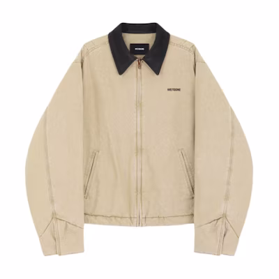 WE11DONE Beige Paneled Collared Zip-Up Long Sleeve Denim Jacket WD-JP2-24-036-U-BG