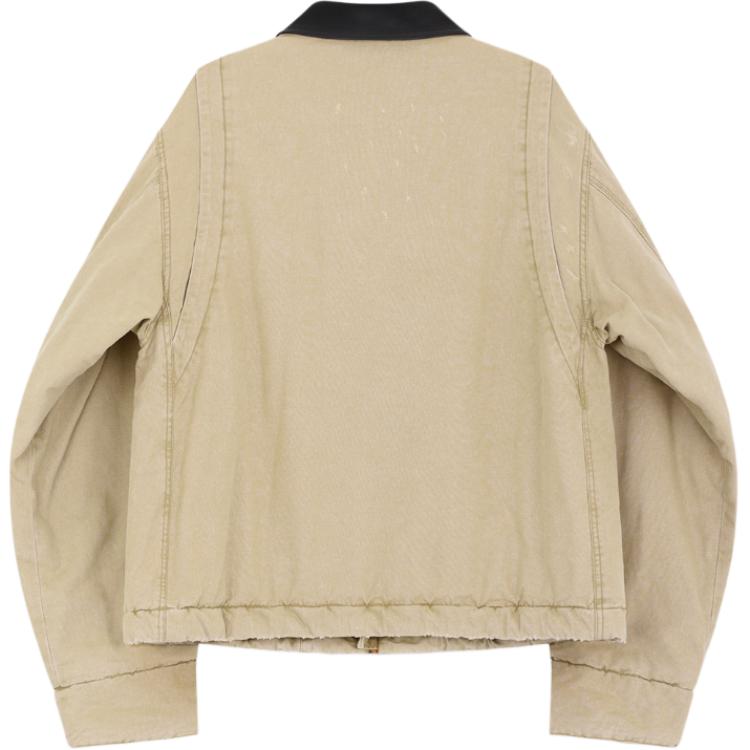 Lookbook WE11DONE 米色拼接翻领拉链长袖牛仔夹克 WD-JP2-24-036-U-BG