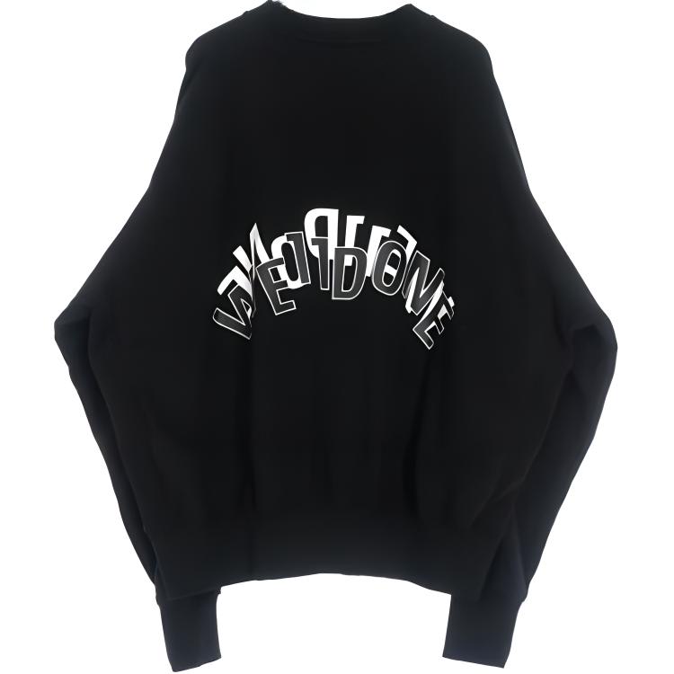WE11DONE  Black Crewneck Long Sleeve Sweatshirt with Letter Print WD-TS3-22-821-U-BK 圖 3