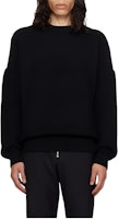 WE11DONE Black Crewneck Loose Fit Knit Sweater WD-KT3-23-643-U-BK WE11DONE Black Crewneck Loose Fit Knit Sweater WD-KT3-23-643-U-BK