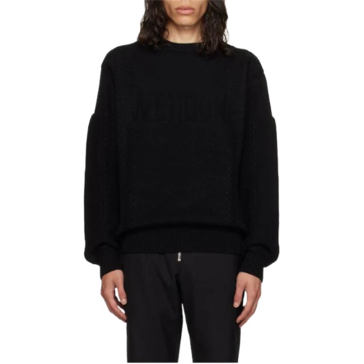 Order WE11DONE 黑色寬鬆版針織圓領毛衣 WD-KT3-23-643-U-BK