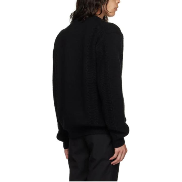 Lookbook WE11DONE 黑色寬鬆版針織圓領毛衣 WD-KT3-23-643-U-BK