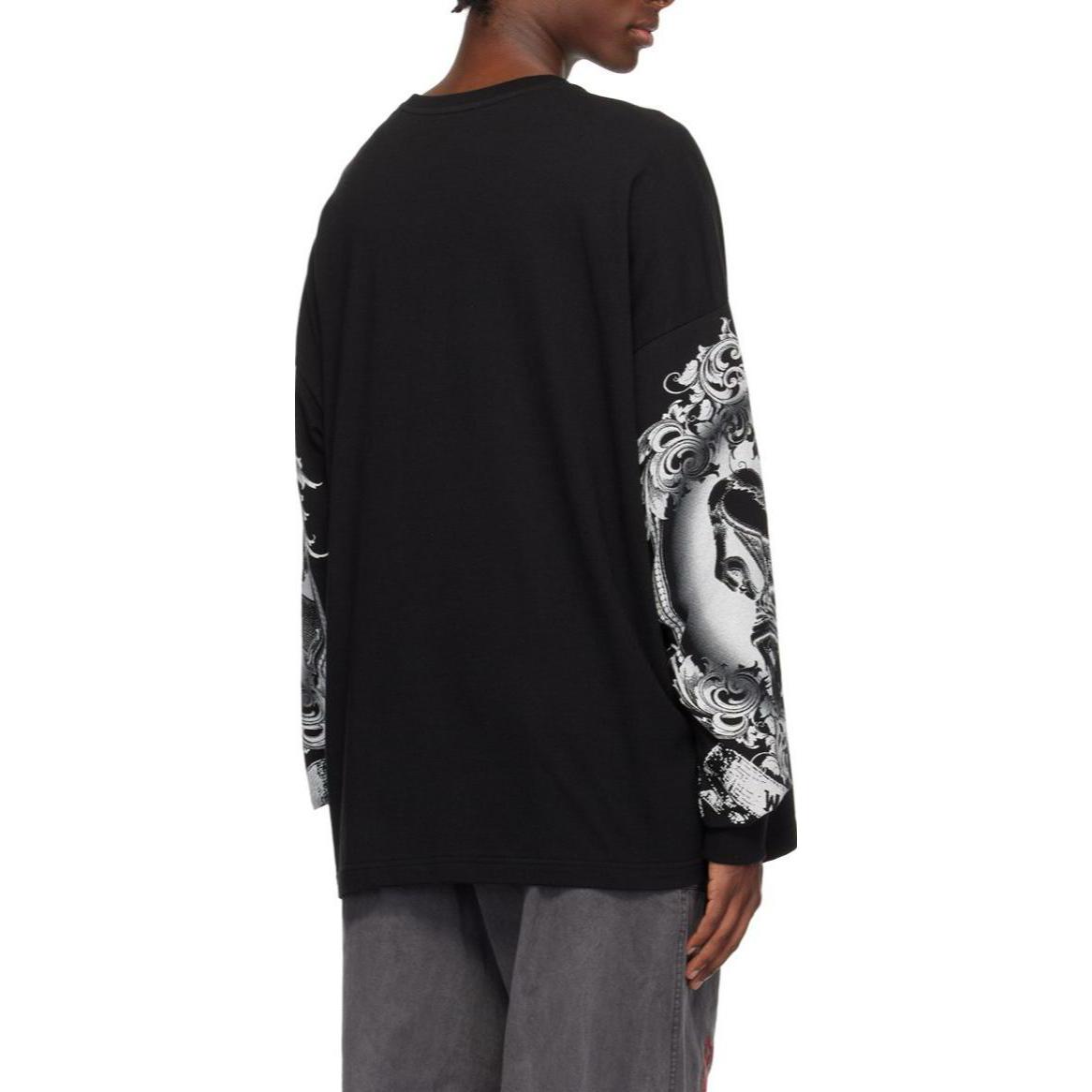 WE11DONE  Black Crewneck Printed Long Sleeve T-Shirt WD-TT3-23-759-U-BK 圖 4