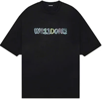 WE11DONE Black Crewneck Short Sleeve T-Shirt WD-TT0-24-798-U-BK WE11DONE Black Crewneck Short Sleeve T-Shirt WD-TT0-24-798-U-BK