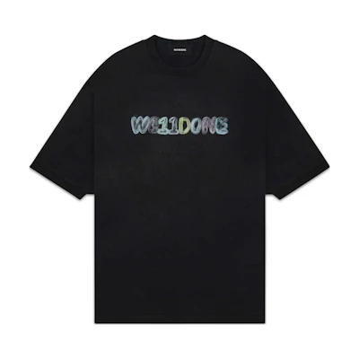 WE11DONE Black Crewneck Short Sleeve T-Shirt WD-TT0-24-798-U-BK