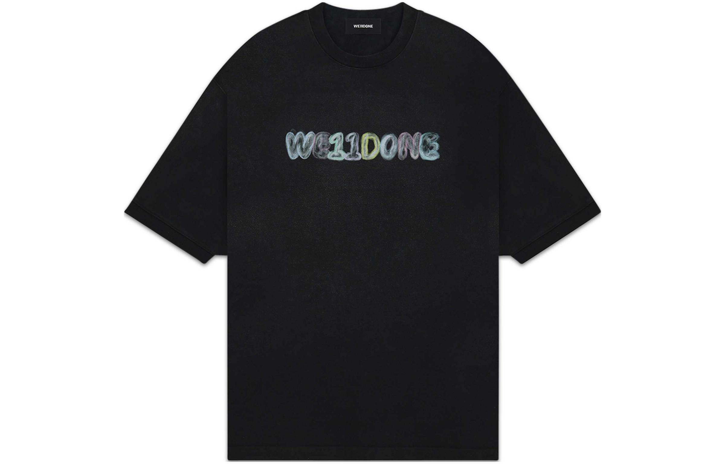 WE11DONE  Black Crewneck Short Sleeve T-Shirt WD-TT0-24-798-U-BK 圖 2