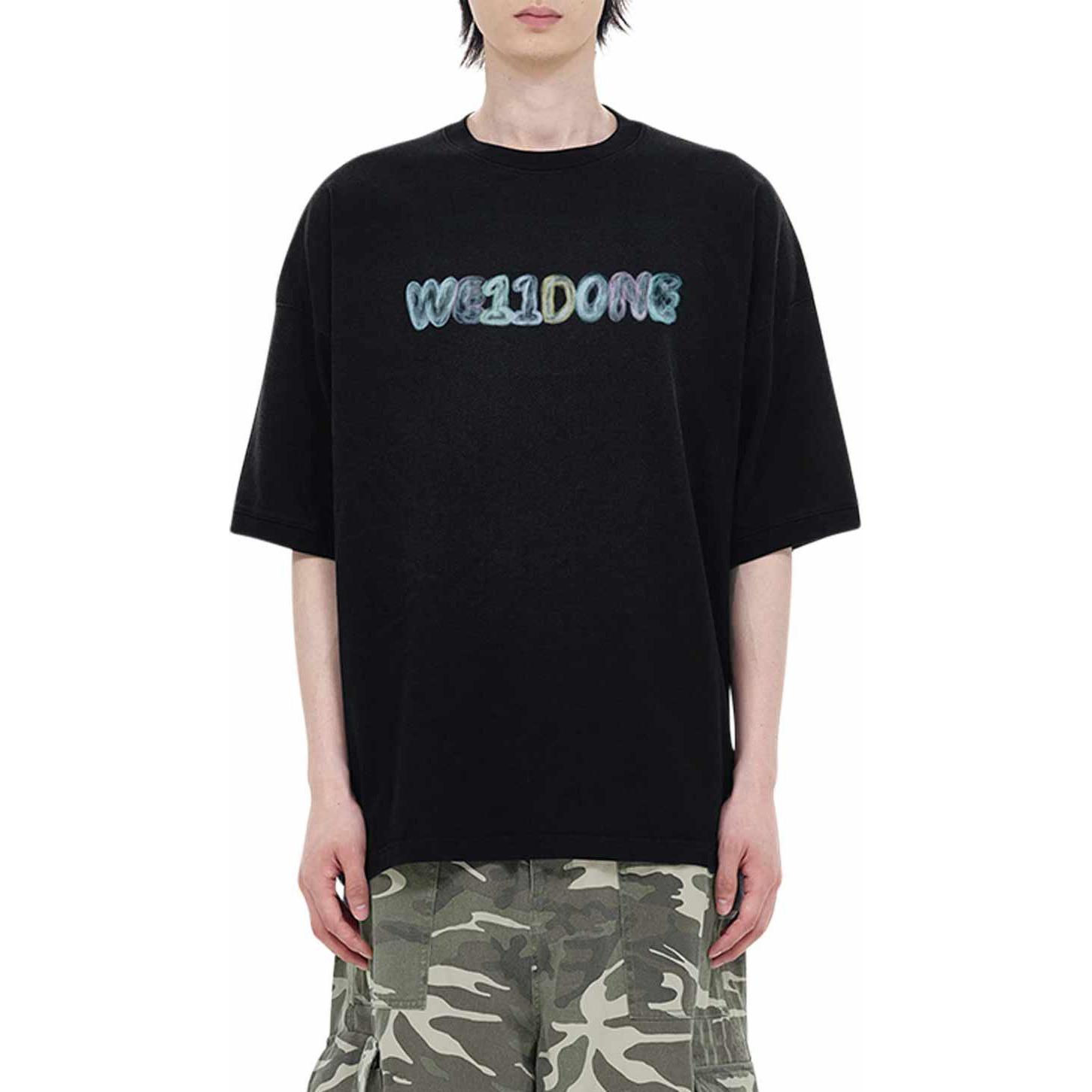 WE11DONE  Black Crewneck Short Sleeve T-Shirt WD-TT0-24-798-U-BK 圖 4