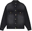 Order WE11DONE Black Embroidered Logo Button-Up Denim Jacket Long Sleeve WD-DJ2-24-345-M-BK