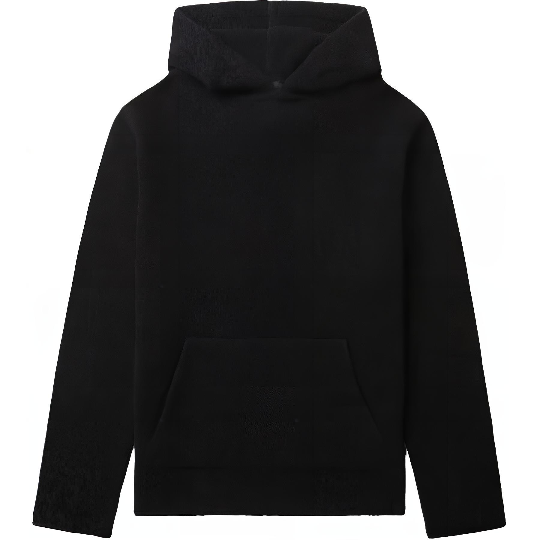 WE11DONE  Black Fitted Solid Color Hoodie Long Sleeve Sweatshirt WD-KT3-23-639-U-BK