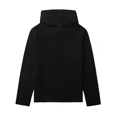 WE11DONE Black Fitted Solid Color Hoodie Long Sleeve Sweatshirt WD-KT3-23-639-U-BK