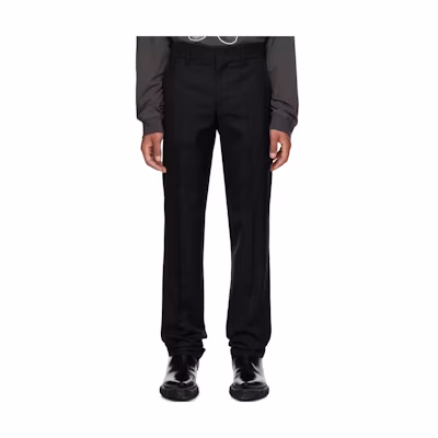 WE11DONE Black Mid-Rise Slim-Fit Straight-Leg Casual Pants WD-PT3-23-259-M-BK