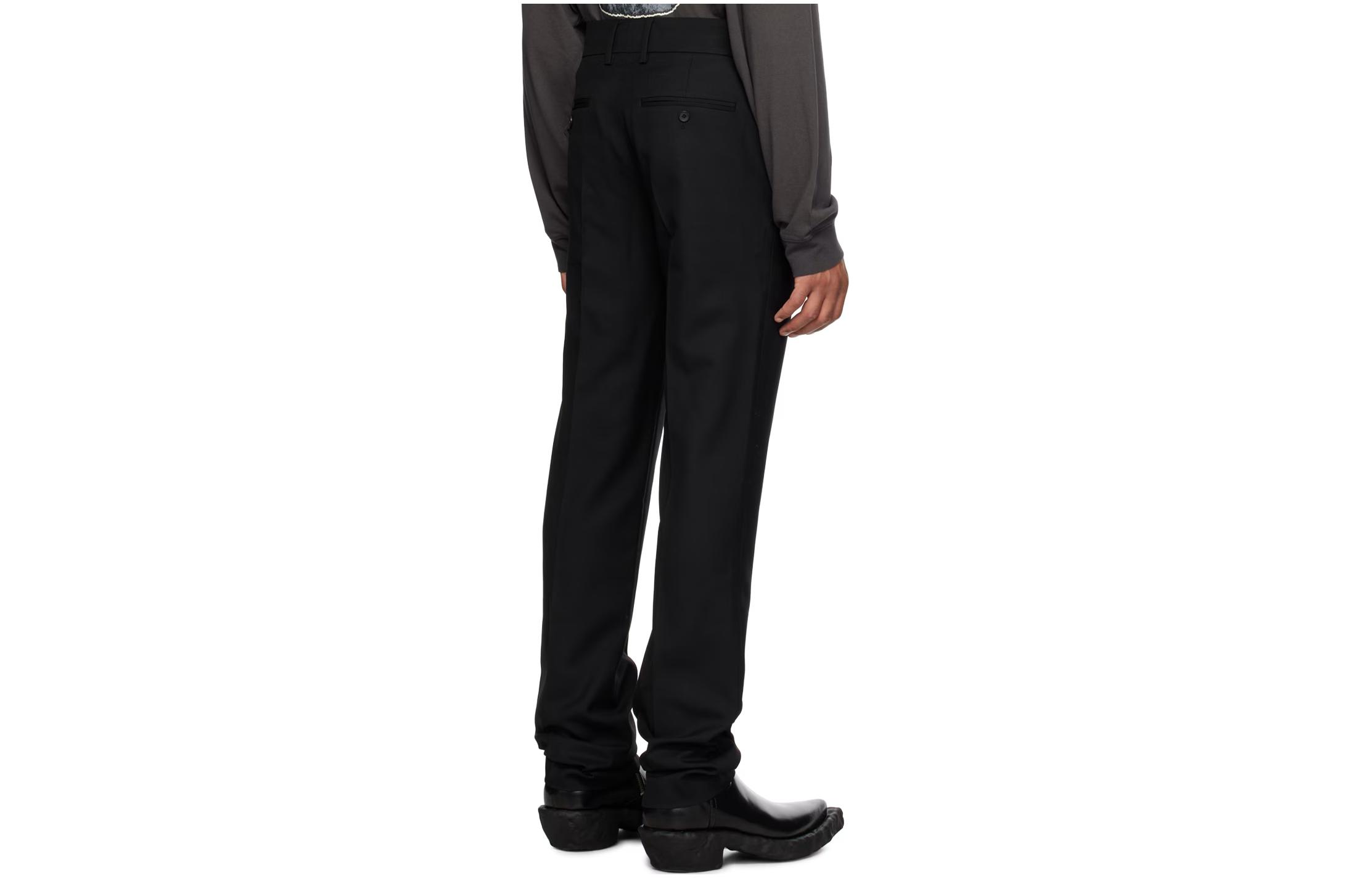 Lookbook WE11DONE 黑色中腰修身直筒休閒褲 WD-PT3-23-259-M-BK