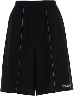 WE11DONE Black Mid-Rise Slim Fit Casual Shorts with Logo Patch. WD-PT0-21-204-M-BK Buy WE11DONE Black Mid-Rise Slim Fit Casual Shorts with Logo Patch. WD-PT0-21-204-M-BK