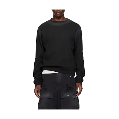 WE11DONE Black Oversized Crewneck Long-Sleeve Sweatshirt WD-TS2-24-721-U-BK