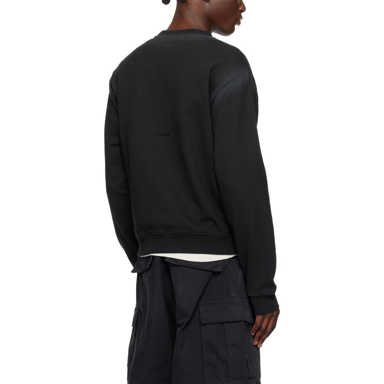 WE11DONE  Black Oversized Crewneck Long-Sleeve Sweatshirt WD-TS2-24-721-U-BK 圖 3