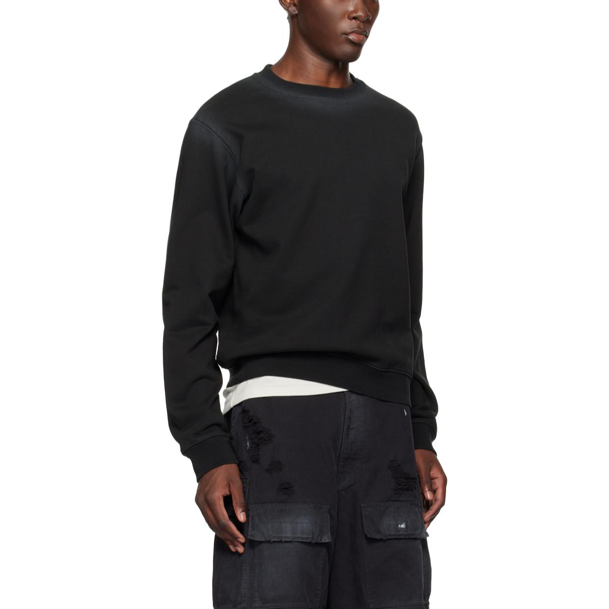 WE11DONE  Black Oversized Crewneck Long-Sleeve Sweatshirt WD-TS2-24-721-U-BK 圖 4