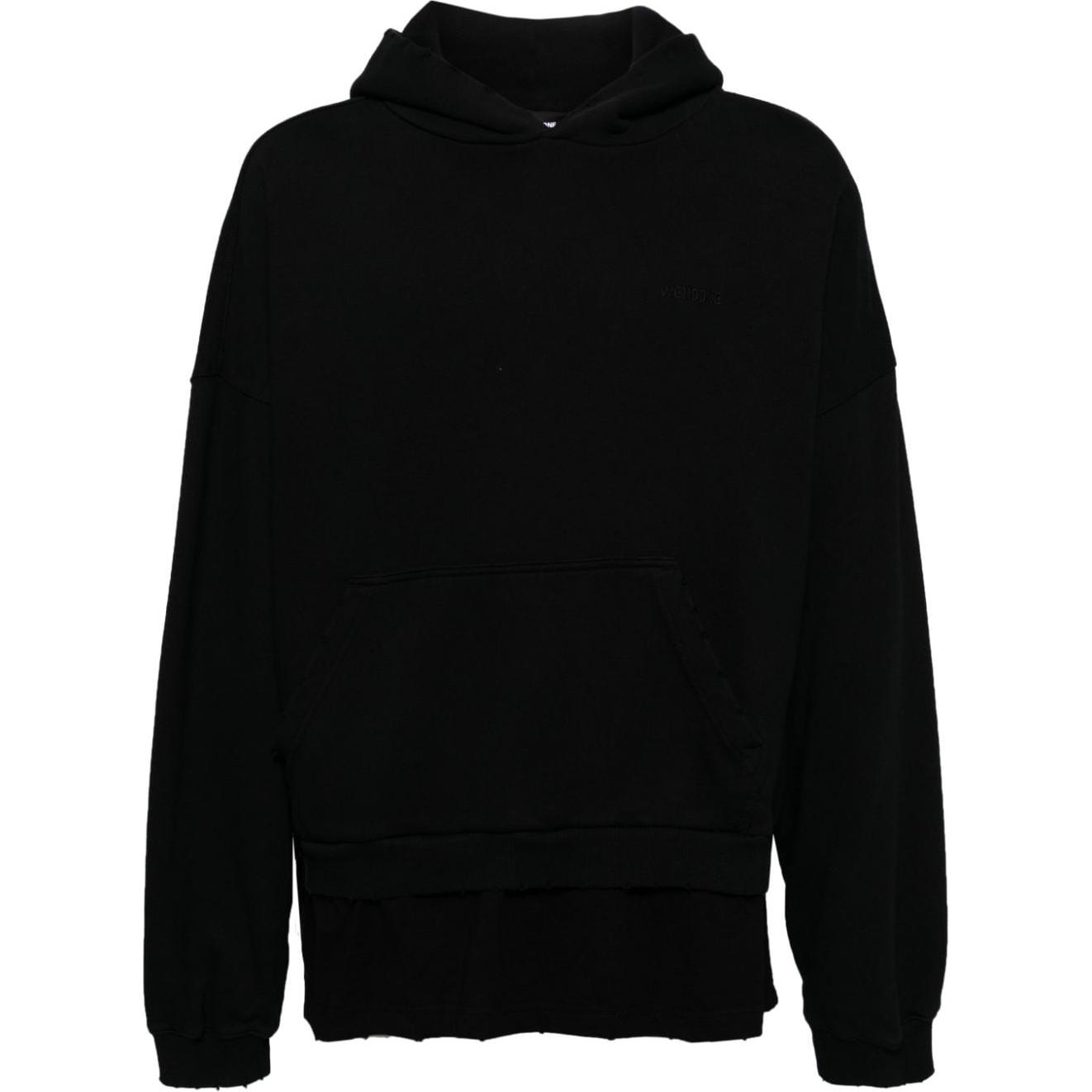 WE11DONE  Black Oversized Hoodie with Beaded Letter Logo. WD-TH2-24-835-U-BK 圖 2