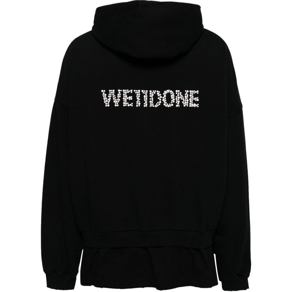 WE11DONE  Black Oversized Hoodie with Beaded Letter Logo. WD-TH2-24-835-U-BK 圖 3