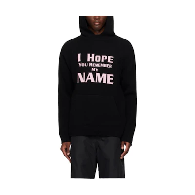 WE11DONE Black Pullover Hoodie with Letter Print. WD-KT2-24-616-U-BK