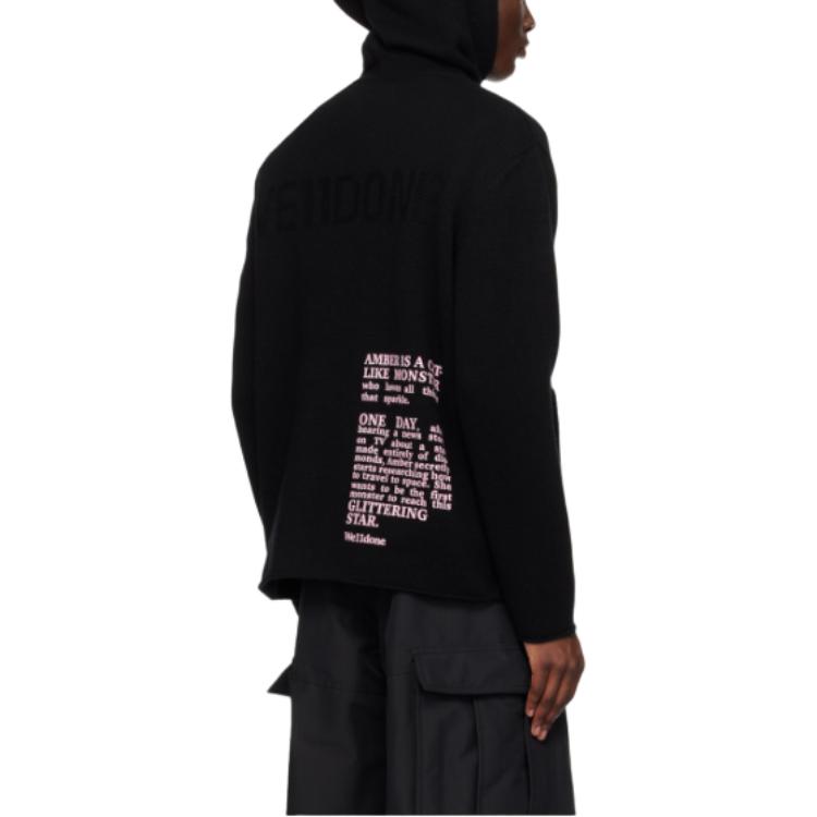 WE11DONE  Black Pullover Hoodie with Letter Print. WD-KT2-24-616-U-BK 圖 3
