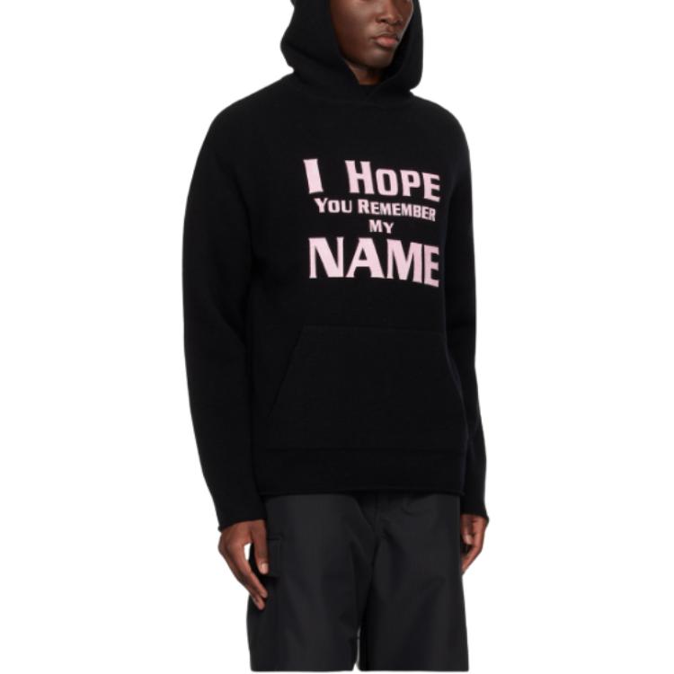 WE11DONE  Black Pullover Hoodie with Letter Print. WD-KT2-24-616-U-BK 圖 4