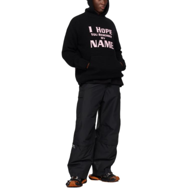 WE11DONE  Black Pullover Hoodie with Letter Print. WD-KT2-24-616-U-BK 圖 5