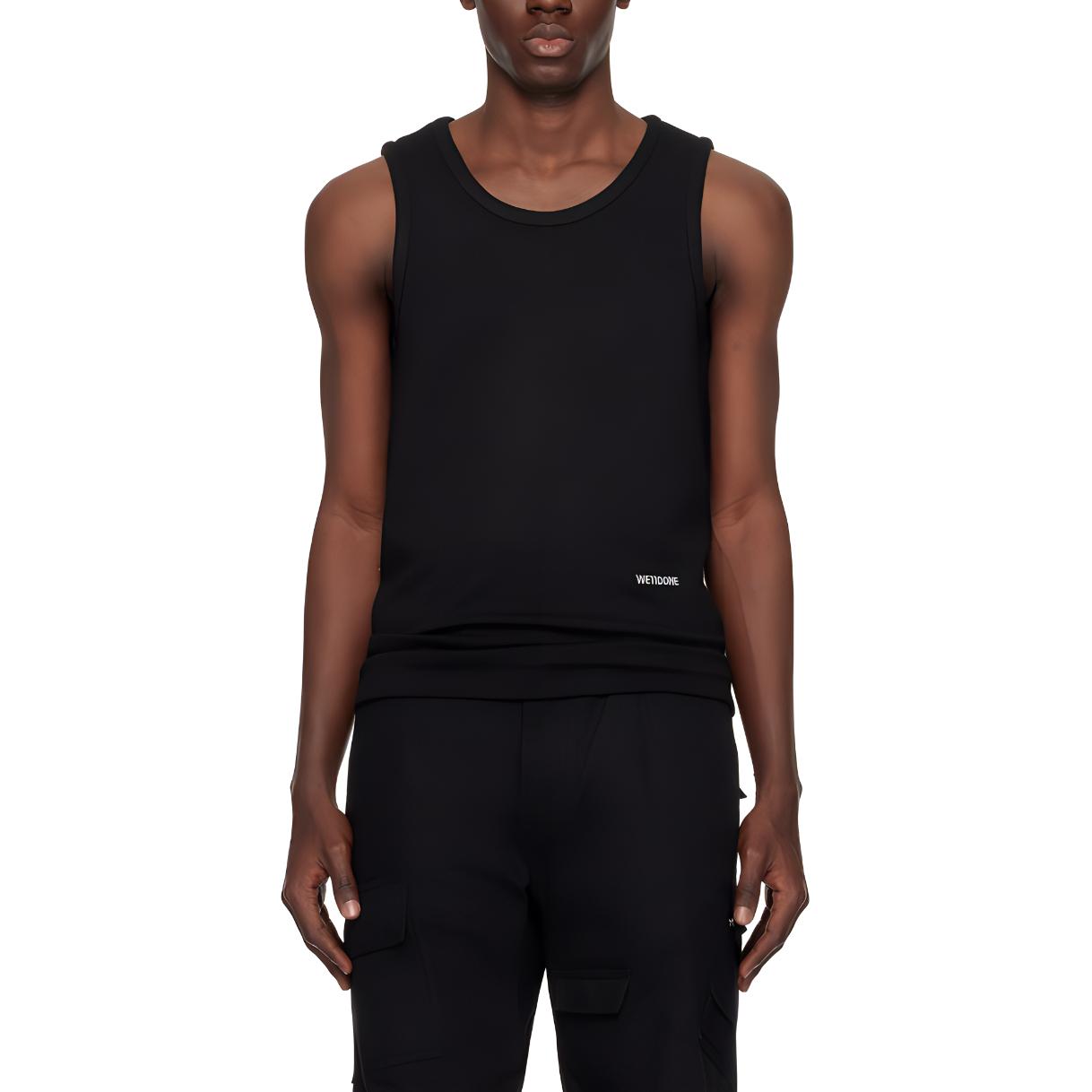 WE11DONE  Black Sleeveless Tank Top with Letter Print. WD-TT1-24-881-M-BK 圖 2