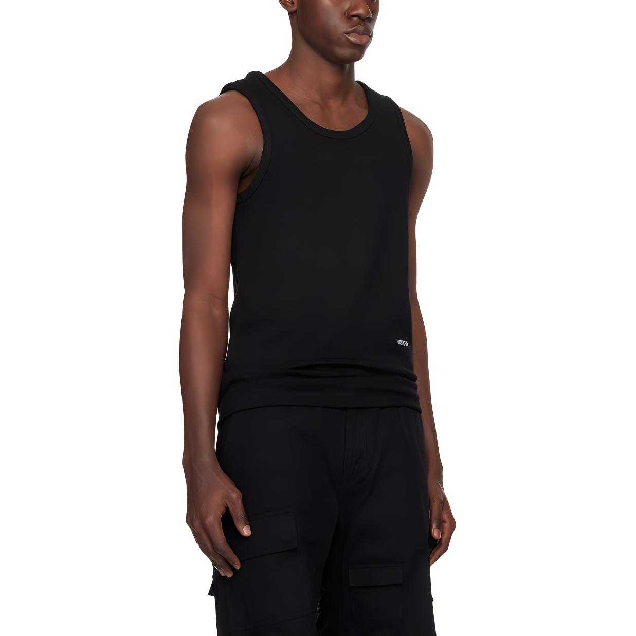 WE11DONE  Black Sleeveless Tank Top with Letter Print. WD-TT1-24-881-M-BK 圖 4